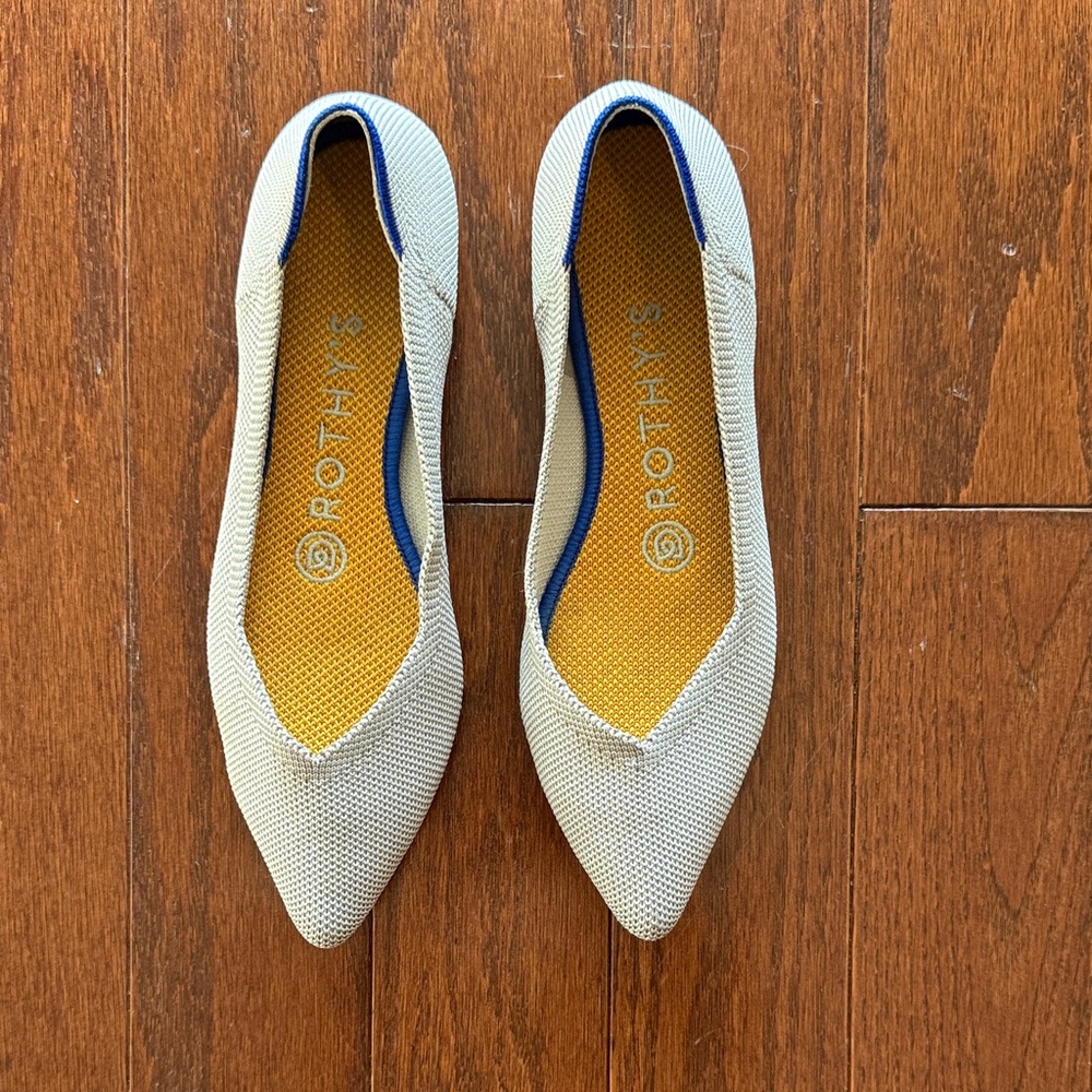 Rothy's Women's Point Flats, Heathered Gray Size 6